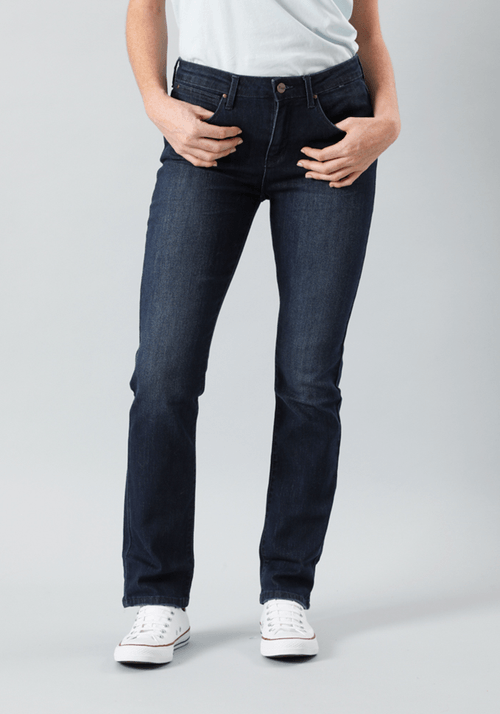 Jeans Mujer Straight Fit Free To Stretch Harbor Blue