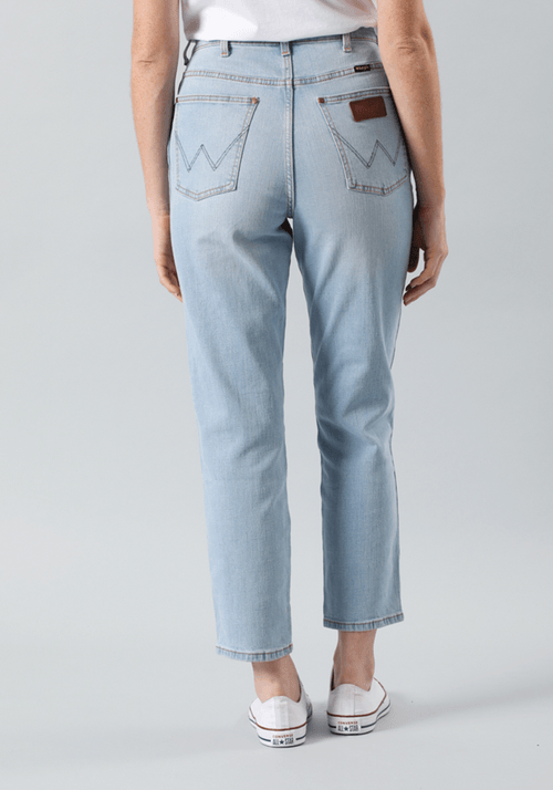 Jeans Mujer Tiro Alto Mom Fit Clear Blue