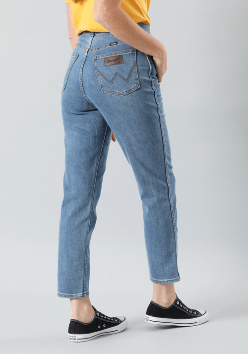 Jeans Mujer Tiro Alto Mom Fit We Care Static Stone