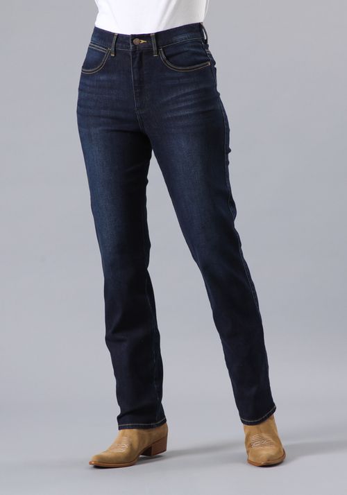 Jeans Mujer Straight Mid Rise Blue Denim