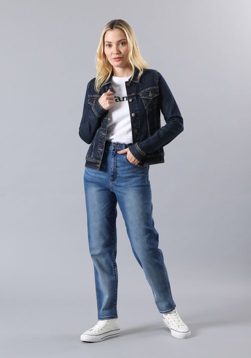 Jeans Mujer Tiro Alto Mom Fit