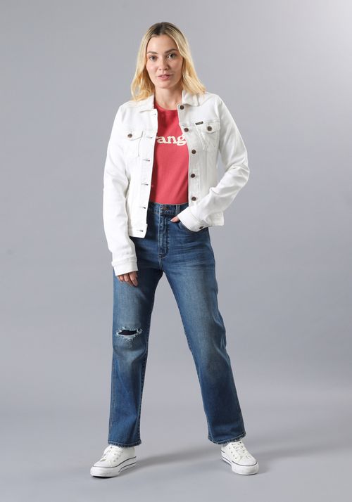 Jeans Mujer Tiro Alto Wild West Straight Fit Blue Wash
