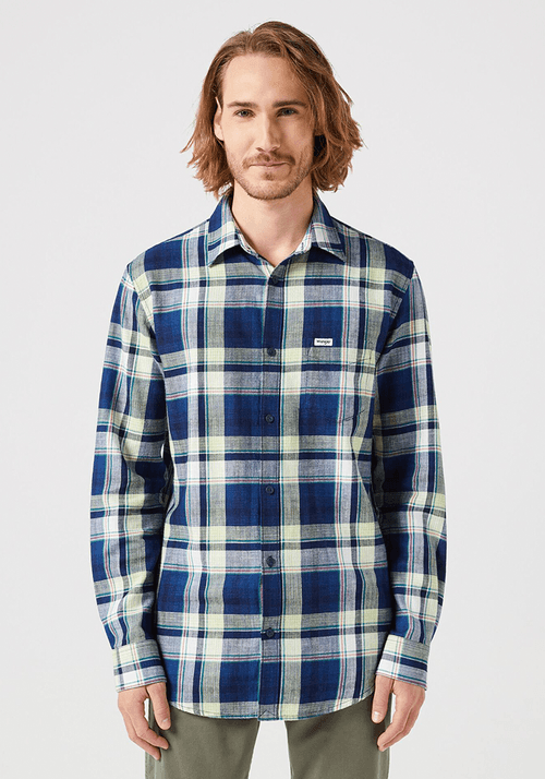 Camisa 1 Pocket Shirt Plaid LS Indigo Ombre