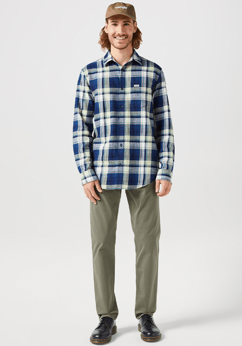 Camisa 1 Pocket Shirt Plaid LS Indigo Ombre