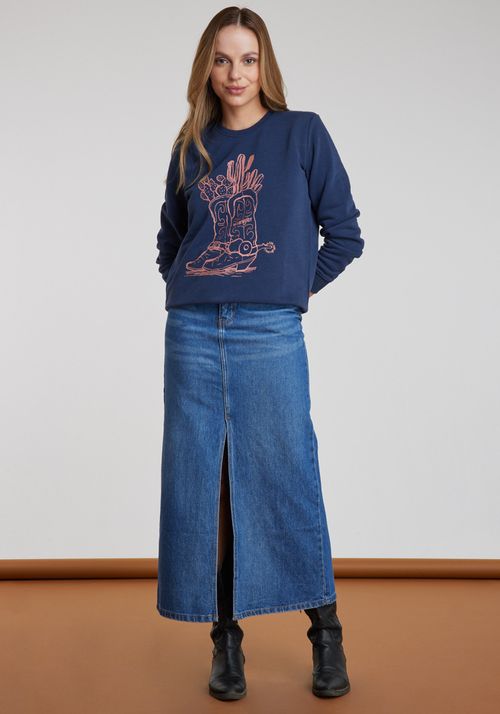Poleron Mujer REGULAR SWEAT NAVY
