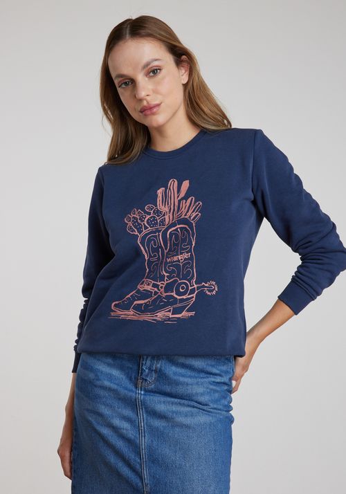 Poleron Mujer REGULAR SWEAT NAVY