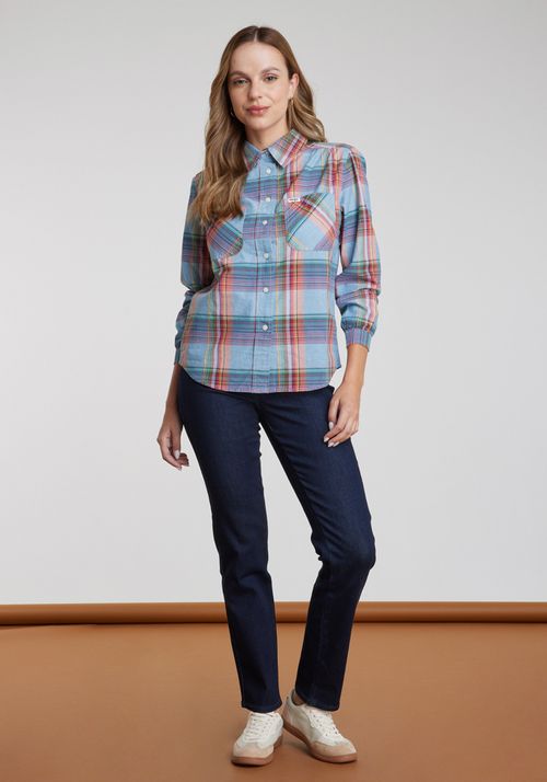 Camisa Mujer FEMME WESTERN SHIRT INDIGO PLAID