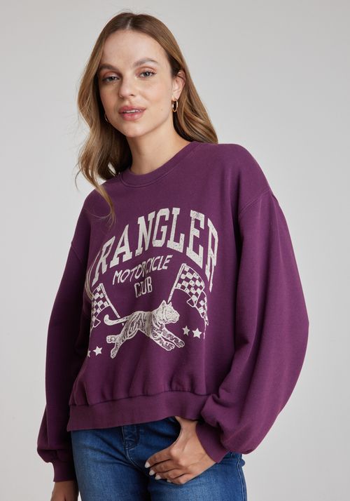 Poleron Mujer OVERSIZED SWEAT ITALIAN PLUM