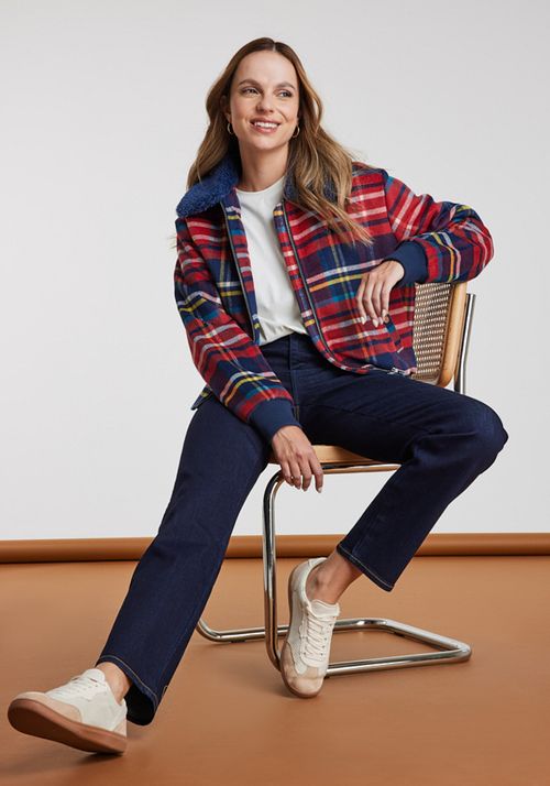 Chaqueta Mujer AVIATOR JACKET RED TARTAN